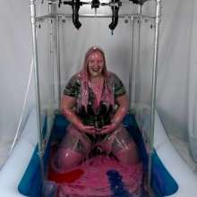 CheekyLuna: CheekyLuna's Gunged In Black And Yellow Zippy Swimsuit