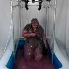 CheekyLuna: CheekyLuna's Gunged In Black And Yellow Zippy Swimsuit