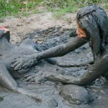 Owen: Crystal and Cherry Play in the Mud!  Photos