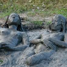 Owen: Crystal and Cherry Play in the Mud!  Photos