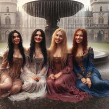 Wetmaxiskirts: Mediaeval Princesses Indulge Their Fantasies (Wetlook)