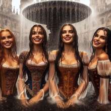 Wetmaxiskirts: Mediaeval Princesses Indulge Their Fantasies (Wetlook)