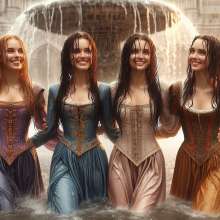Wetmaxiskirts: Mediaeval Princesses Indulge Their Fantasies (Wetlook)