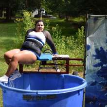 JD and Messy Andi: Cheerleader Dunked!