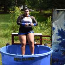 JD and Messy Andi: Cheerleader Dunked!