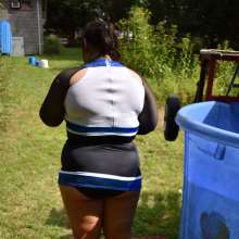 JD and Messy Andi: Cheerleader Dunked!