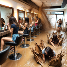 Bobographer: Mudslide--The Movie--scene three--beauty stopped by mud