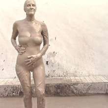 FOXY: Mia, torn pantyhose in mud