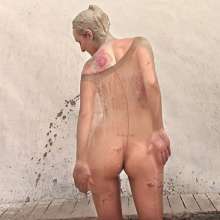 FOXY: Mia, torn pantyhose in mud