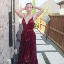 WetlookFashion: Jessica Swims in a Red Ball Gown