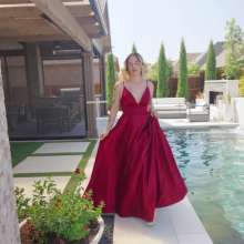 WetlookFashion: Jessica Swims in a Red Ball Gown