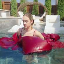WetlookFashion: Jessica Swims in a Red Ball Gown