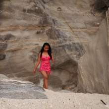 Owen: Joy Wet at the Beach in Lingerie--Photos