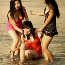 Owen: Kim, Nicole and Shane, Wet in Lingerie--Photos