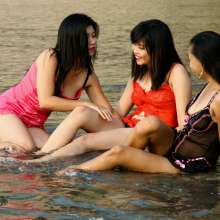 Owen: Kim, Nicole and Shane, Wet in Lingerie--Photos
