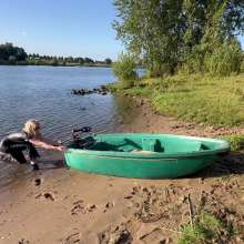 eileenvogel: W461 Eileen boating in a leather jumpsuit
