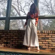 WetlookFashion: Lilith Swims in an Elegant Pant Outfit