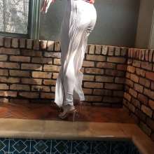 WetlookFashion: Lilith Swims in an Elegant Pant Outfit
