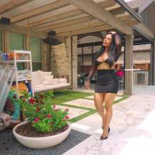 WetlookFashion: Maria Gets Wet in a Sexy Mini Skirt and a Sheer Crop Top