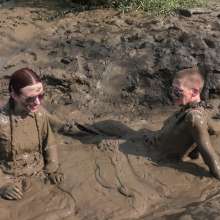 DungeonMasterOne: Mud Bath in PVC and Pleather for Susie and Honeysuckle!