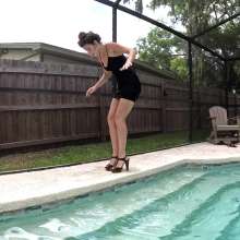 WetlookFashion: Nathalia-Not so Accidental Swim in a Little Black Dress