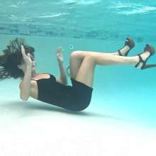 WetlookFashion: Nathalia-Not so Accidental Swim in a Little Black Dress