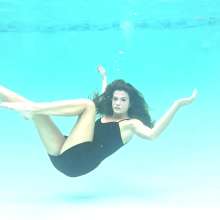 WetlookFashion: Nathalia-Not so Accidental Swim in a Little Black Dress