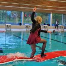 eileenvogel: W456 Eileen at the poolparty in red dress 2024