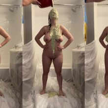Slimed Models: Regan Slimed With a New Gross Slime Recipe, Naked!
