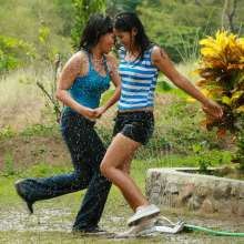 Owen: Say and Fe in the Sprinkler--Photos