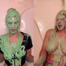 Slimed Models: Scarlett's Step Mom Gets Topless, and They Both Get Slimed!