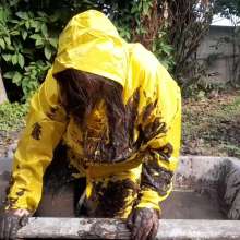 Darkabyss445: Soaking in Mud in My Rainwear
