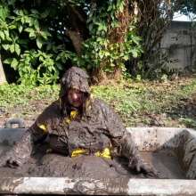 Darkabyss445: Soaking in Mud in My Rainwear
