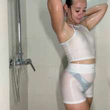 WetPlace: Stunning Anny Shower In White Clothes