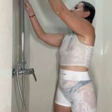 WetPlace: Stunning Anny Shower In White Clothes