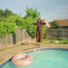 WetlookFashion: Tina Swims in a Brown Business Outfit