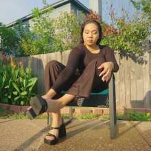 WetlookFashion: Tina Swims in a Brown Business Outfit