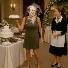 skirtpie: Wedding reception pie fight