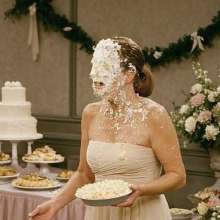 skirtpie: Wedding reception pie fight