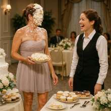 skirtpie: Wedding reception pie fight
