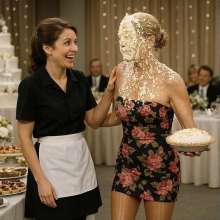 skirtpie: Wedding reception pie fight