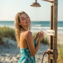 Sleazoid44: Beach Showers!