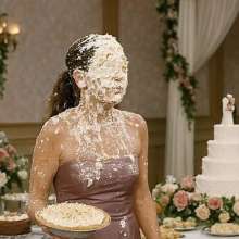 skirtpie: Wedding reception pie fight