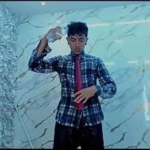 WETColours: Jack Super Wet in Shirt and Tie with Black Adidas Pants