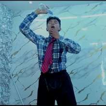 WETColours: Jack Super Wet in Shirt and Tie with Black Adidas Pants