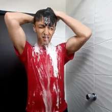 WETColours: Luke Super Wet with Super Shampoo in Red T-shirt and Jeans