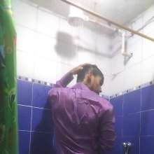 WETColours: Mike Showers in a Purple Shirt