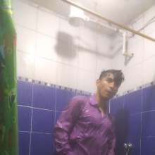 WETColours: Mike Showers in a Purple Shirt