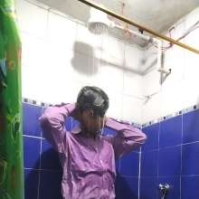 WETColours: Mike Showers in a Purple Shirt