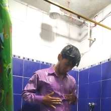 WETColours: Mike Showers in a Purple Shirt